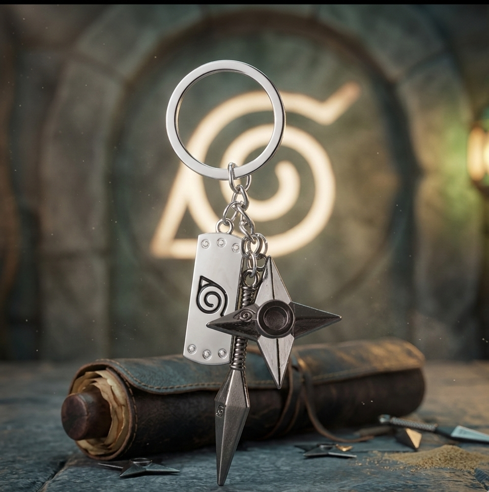 Naruto Shippuden Keychain-Hidden Leaf village Metal Emblem