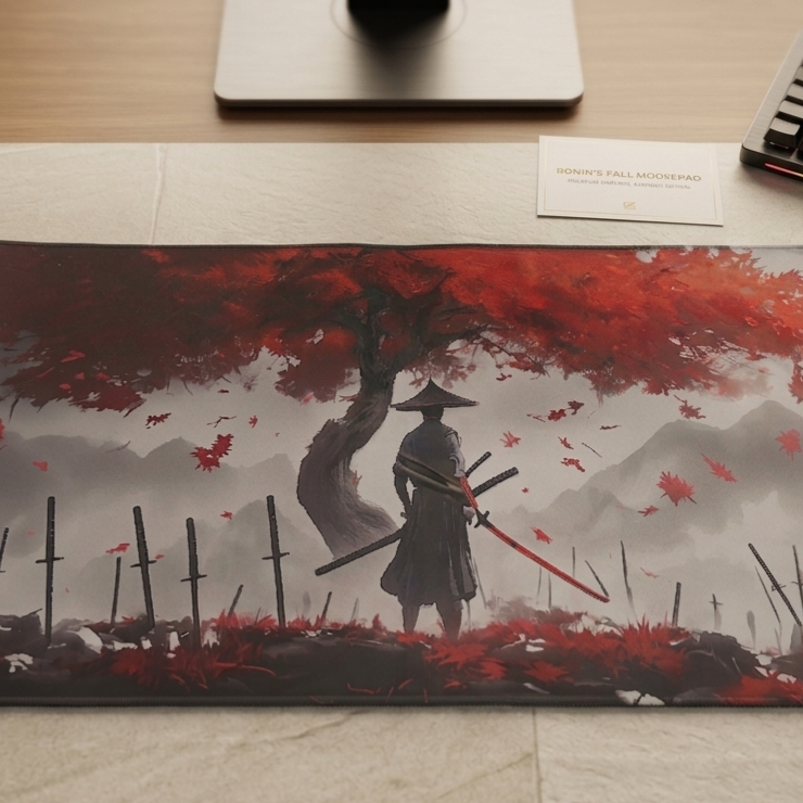 Japanese Samurai Zen Desk Mat-Premium Extended Mouse Pad