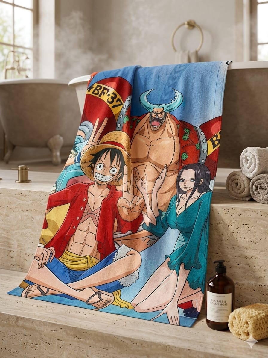 One Piece Characters Anime Bath Towel Collectio (160×80)