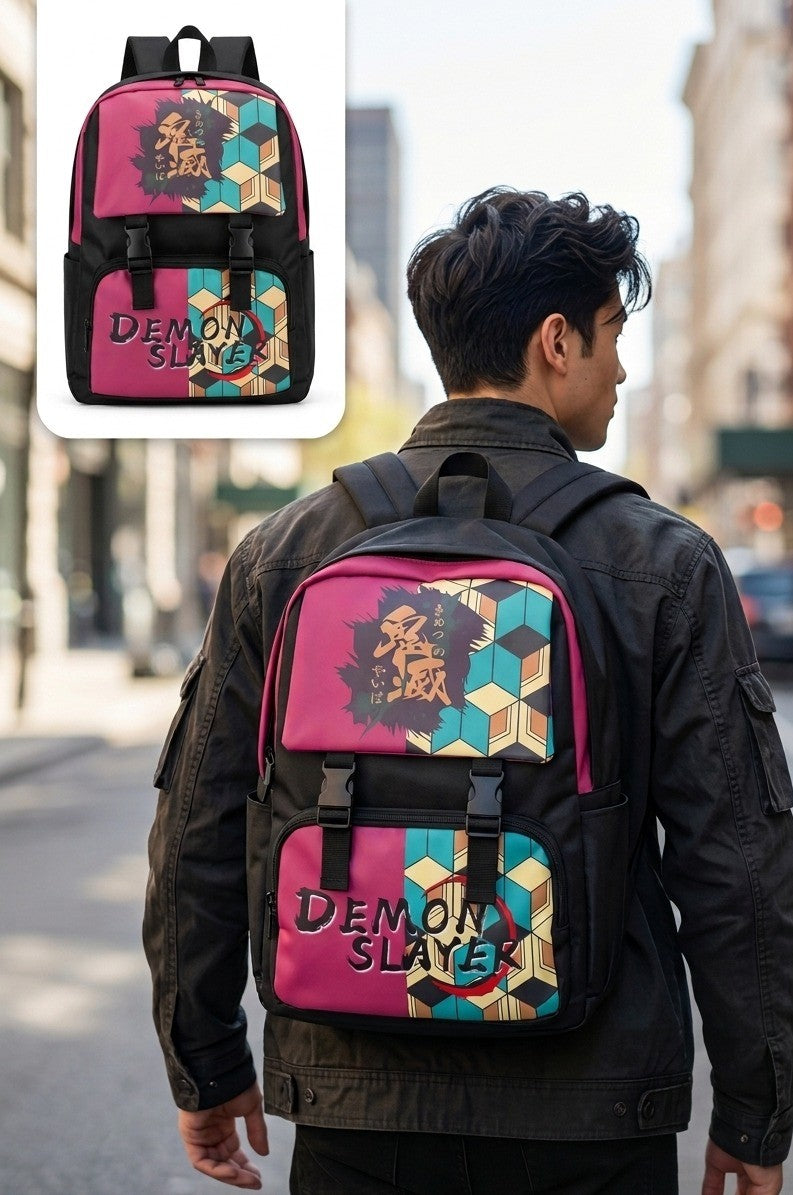 Demon Slayer Anime Backpack-Durable & Spacious School /Casual Bag