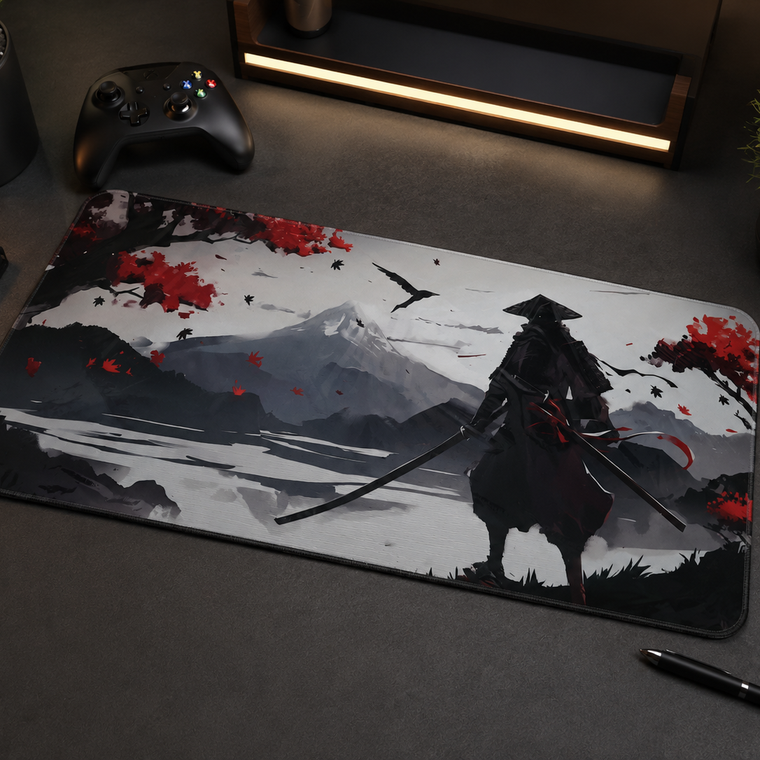 Japanese Samurai Zen Desk Mat-Premium Extended Mouse Pad