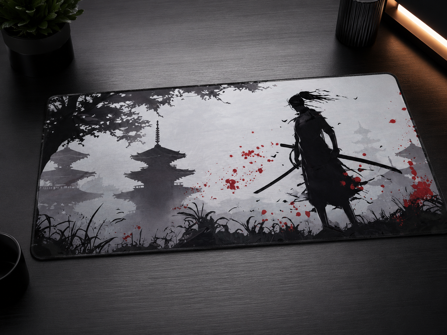 Japanese Samurai Zen Desk Mat-Premium Extended Mouse Pad