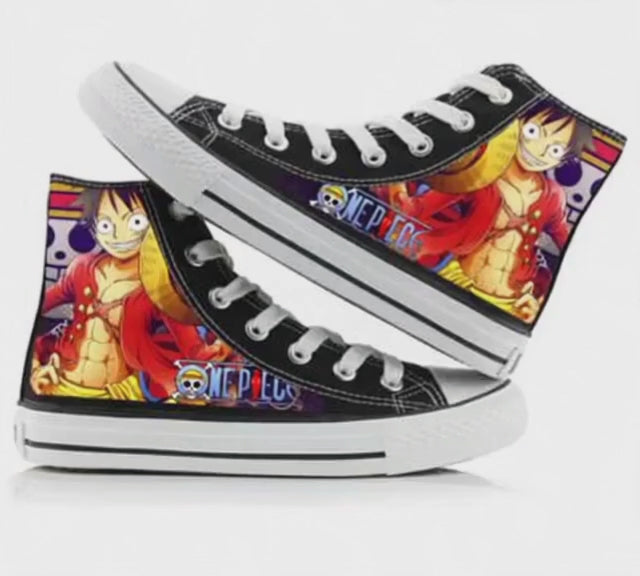 One Piece Luffy Anime High-Top Canvas Sneakers Fan Footwear