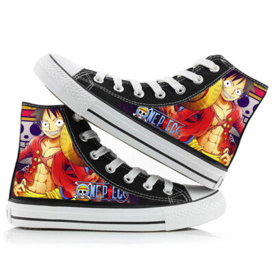 One Piece Luffy Anime High-Top Canvas Sneakers Fan Footwear